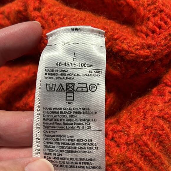 Banana Republic Star Stitch Crochet Sweater in Tamale Womens L - Picture 7 of 9